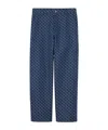 Gucci Cotton Jacquard Pant With Gg Shadow In Blue