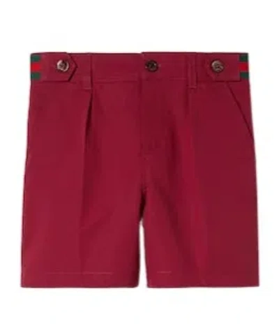 Gucci Belt-loop Poplin Shorts In Red