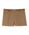 Gucci Belt-loop Shorts In Brown