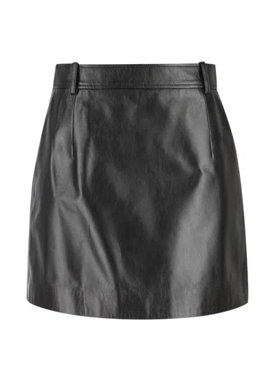 Gucci Belt-loops Mini Skirt In Black