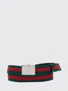 Gucci Web Ribbon Belt With Rectangular Buckle In Multi