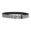 Gucci Interlocking G Reversible Belt In Gray
