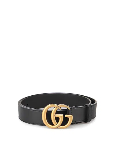 Gucci Belt With Double Buckle In Black