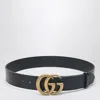 Gucci Black Belt With Double G Buckle In Black