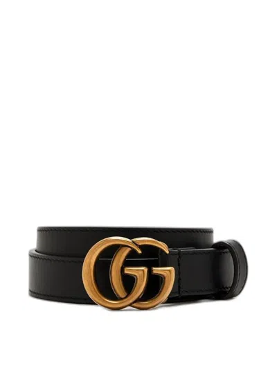 Gucci Belt With Double G Buckle In Black