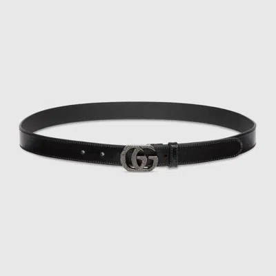 Gucci Belt With Double G Buckle In Black