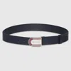 Gucci Belt With Enameled Web Detail Buckle In Blue