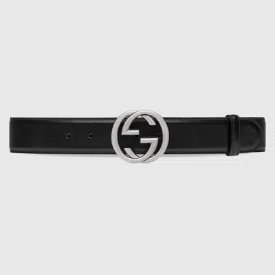 Gucci Belt With Interlocking G Buckle In Black