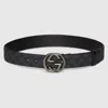 Gucci Belt With Interlocking G Buckle In Black