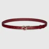 Gucci Belt With Interlocking G Buckle In Bordeaux