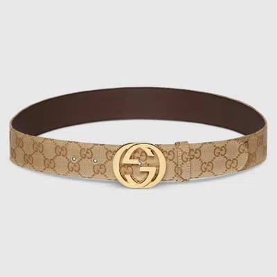 Gucci Belt With Interlocking G Buckle In Brown