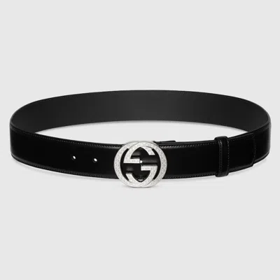 GUCCI GUCCI BELT WITH INTERLOCKING G ENGRAVED BUCKLE