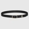Gucci Gg Imprime Leather Belt In Black