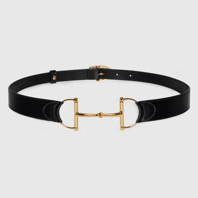 Gucci Belt With Oversized Horsebit In Black