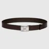 Gucci Belt With Rectangular Buckle In Brown