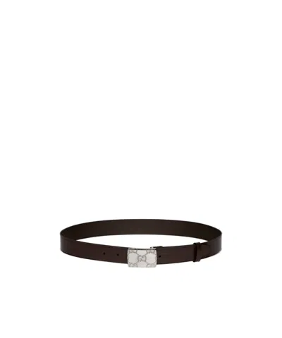 GUCCI BELT WITH RECTANGULAR BUCKLE
