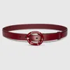 Gucci Belt With Round Bamboo Buckle In Bordeaux