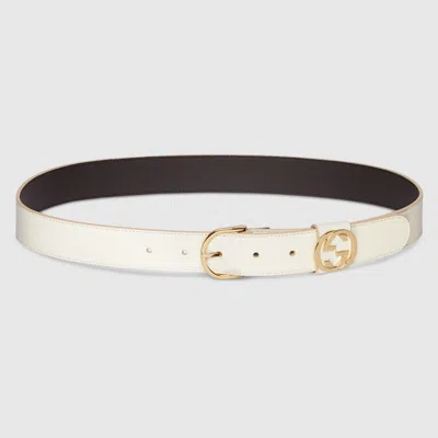 Gucci Belt With Round Buckle In White