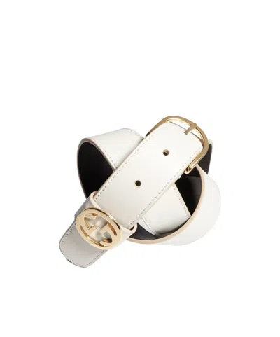 Gucci Belt With Round Buckle In White