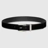 Gucci Belt With Squared Buckle In Black