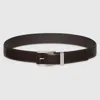 Gucci Belt With Squared Buckle In Brown