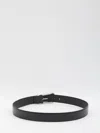 Gucci Men Belt With Squared Buckle In Black