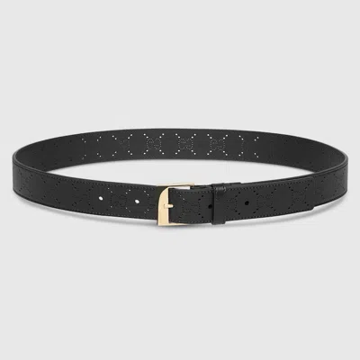 Gucci Belt With Squared Buckle In Black