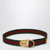Gucci Belt With Web Motif And Logo Buckle