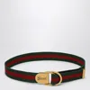 Gucci Web Motif Belt With Logo Buckle In Multicolor