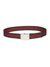 Gucci Belt With Web Ribbon And Rectangular Buckle In Multi
