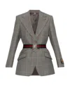 Gucci Belted Single-breasted Jacket In Wool In Black