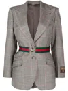 Gucci Belted Single-breasted Jacket In Wool In Black