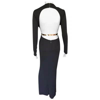 Pre-owned Gucci Belted Cutout Backless Dress Gown In Black