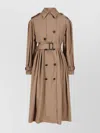 Gucci Belted Double-breasted Jacket With Epaulettes And Storm Flap In Brown