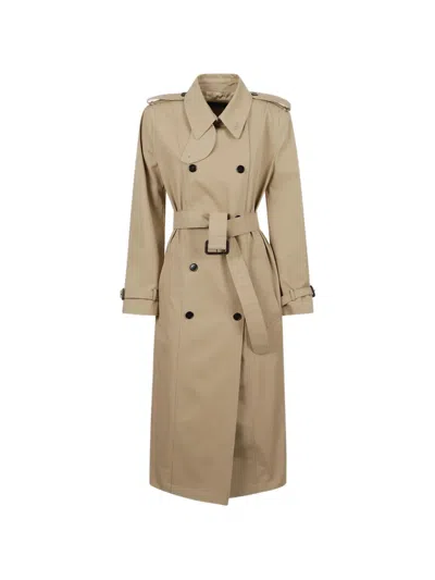 Gucci Belted Double-breasted Trench Coat In Neutral