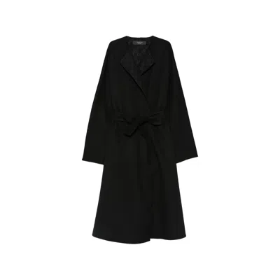 Gucci Belted Gg-jacquard Coat In Black
