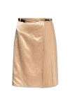 GUCCI GUCCI BELTED PLEAT DETAILED SATIN SKIRT