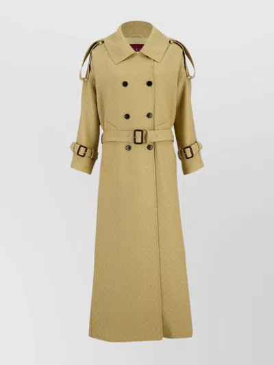 Gucci Belted Short Jackets Epaulettes In Brown