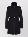 Gucci Belted Waist Nylon Faille Coat With Epaulettes