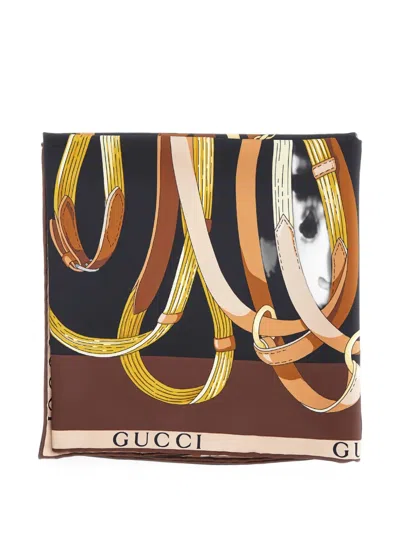 Gucci Belt-print Scarf In Multi