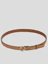 Gucci Suede Belt With All-over Gg Motif