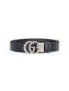Gucci Adjustable Textured Belts Stylish Finish In Black