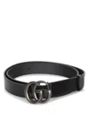 Gucci Gg Marmont Thin Belt In Black