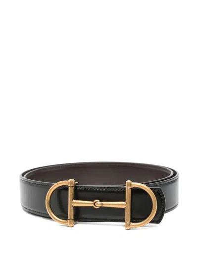 GUCCI HORSEBIT-DETAILED REVERSIBLE LEATHER BELT