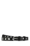 Gucci Adjustable Leather Belt With Silver Buckle In Black