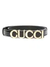 Gucci Buckle Thin Belt In Black