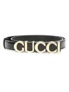 Gucci Buckle Thin Belt In Black