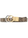 Gucci Gg Marmont Reversible Belt In Ebo/souffle Rose