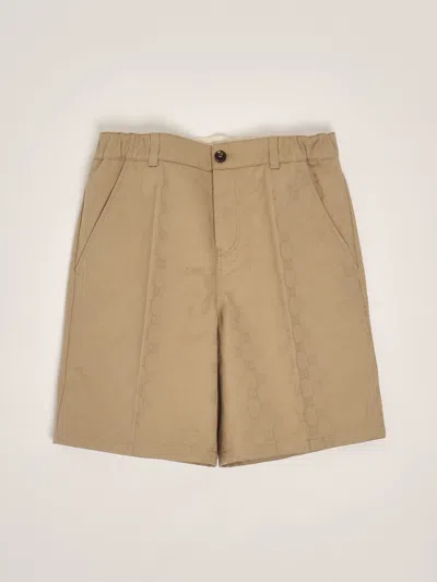 Gucci Kids' Bermuda Gg Bermuda In Beige