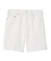 Gucci Bermuda Gg Jacquard Denim Shorts In White